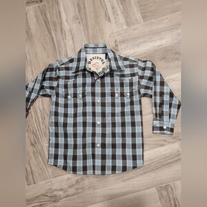 Resistol rodeo gear shirt kids xs 3-4 plaid western shirt